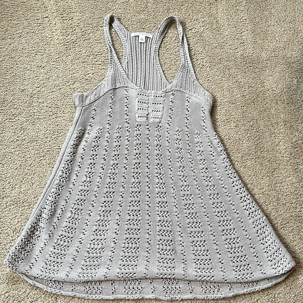 Banana Republic Beige Crochet Tunic Sweater Tank Size M
